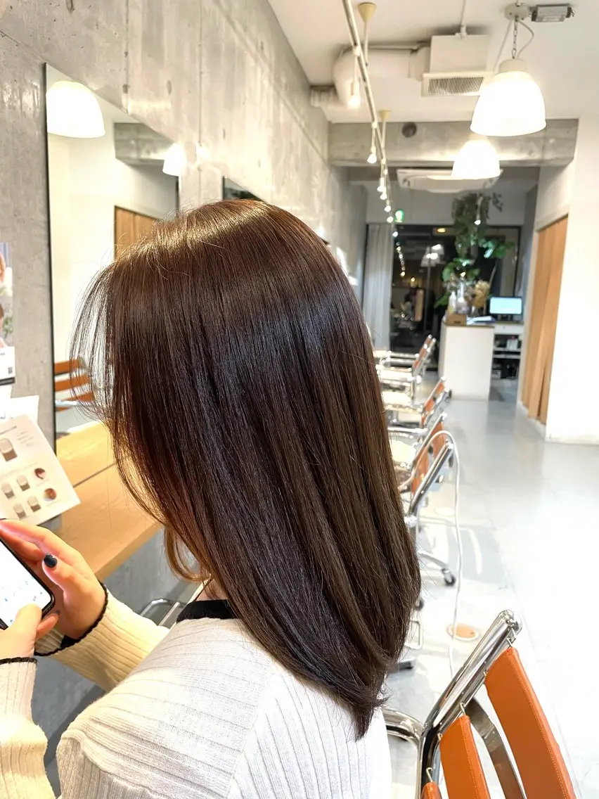 ミディアム カット ヘアカラー なつき🌱ボブ 🤎レイヤーボブのヘアスタイル