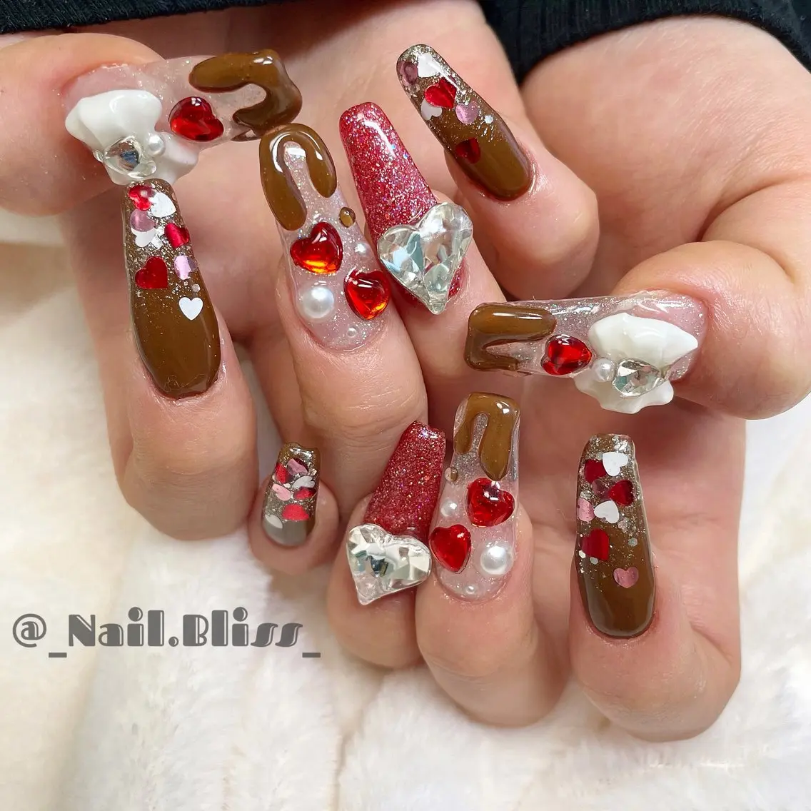 ネイル バレンタイン ハンドネイル NAIL BLISSのネイルデザイン