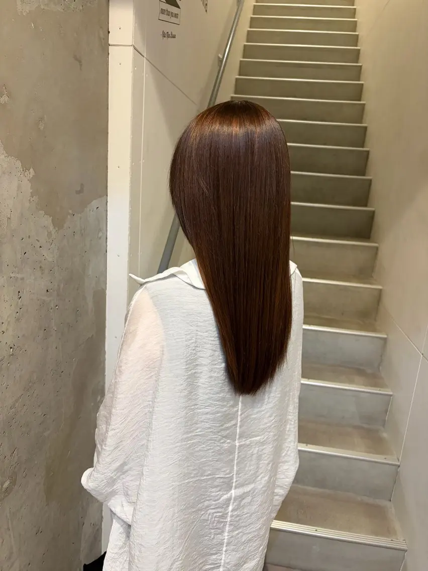 セミロング 縮毛矯正 中田 桃夏のヘアスタイル