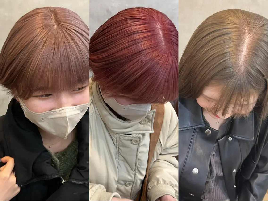ミディアム カラー カット ヘアカラー トリートメント 艶髪/ハイトーン/ ヘアセット/モエノのヘアスタイル
