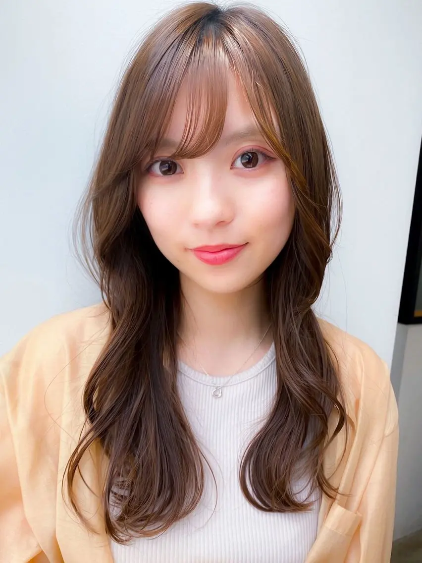 ロング カラー カット ヘアカラー トリートメント 艶カラー/縮毛矯正／ 鴨川育弥のヘアスタイル
