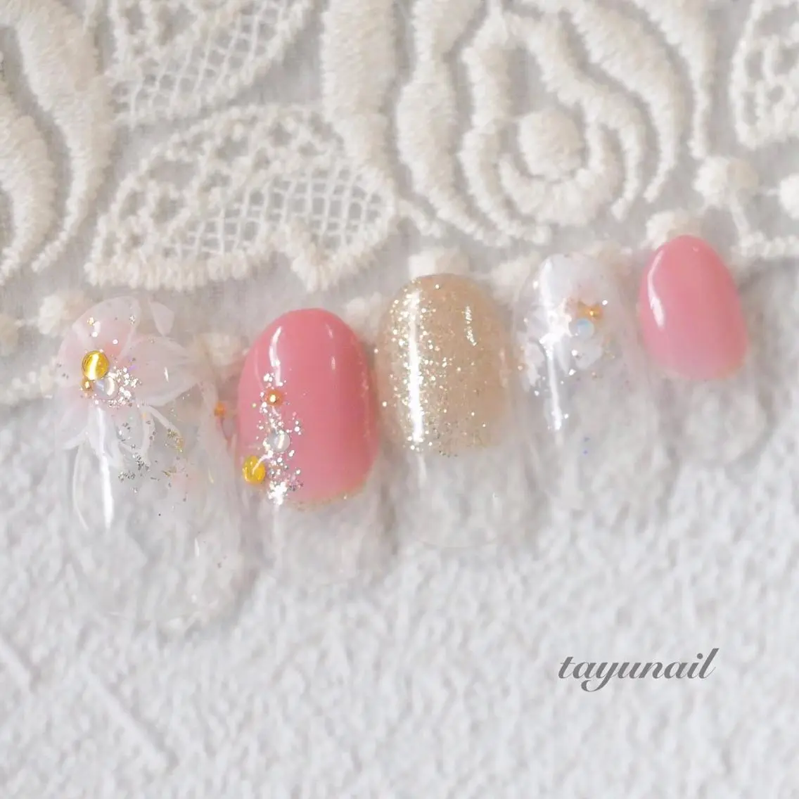 ネイル アートネイル フラワーネイル フレンチネイル ジェルネイル ニュアンスネイル ハンドネイル ネイルサロン 【たゆnail】のネイルデザイン