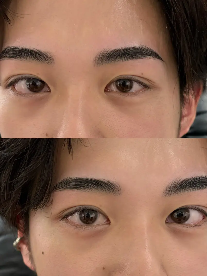 メンズブロウ💈HBL（パーマ＋Wax）眉毛のお悩み解消！間引き、メイク込みの写真