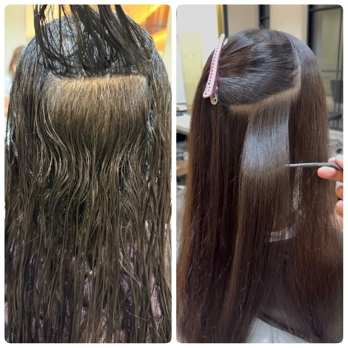 ロング 縮毛矯正 クロギ リョウのヘアスタイル