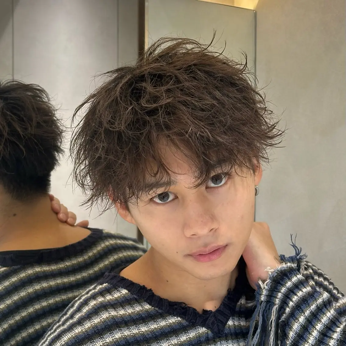 パーマ メンズ カット パーマ トリートメント 原宿/毛流れ韓国 メンズ骨格補正/遼祐のヘアスタイル