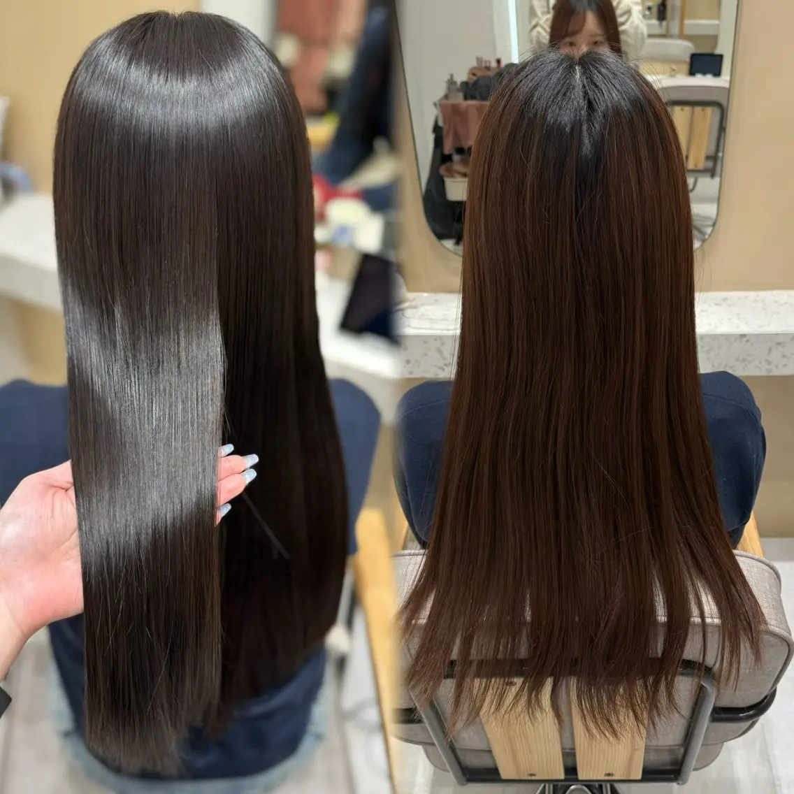 ロング カラー パーマ カット 縮毛矯正 トリートメント 🌜美髪矯正/艶髪 /ボブ/こころ🌛のヘアスタイル