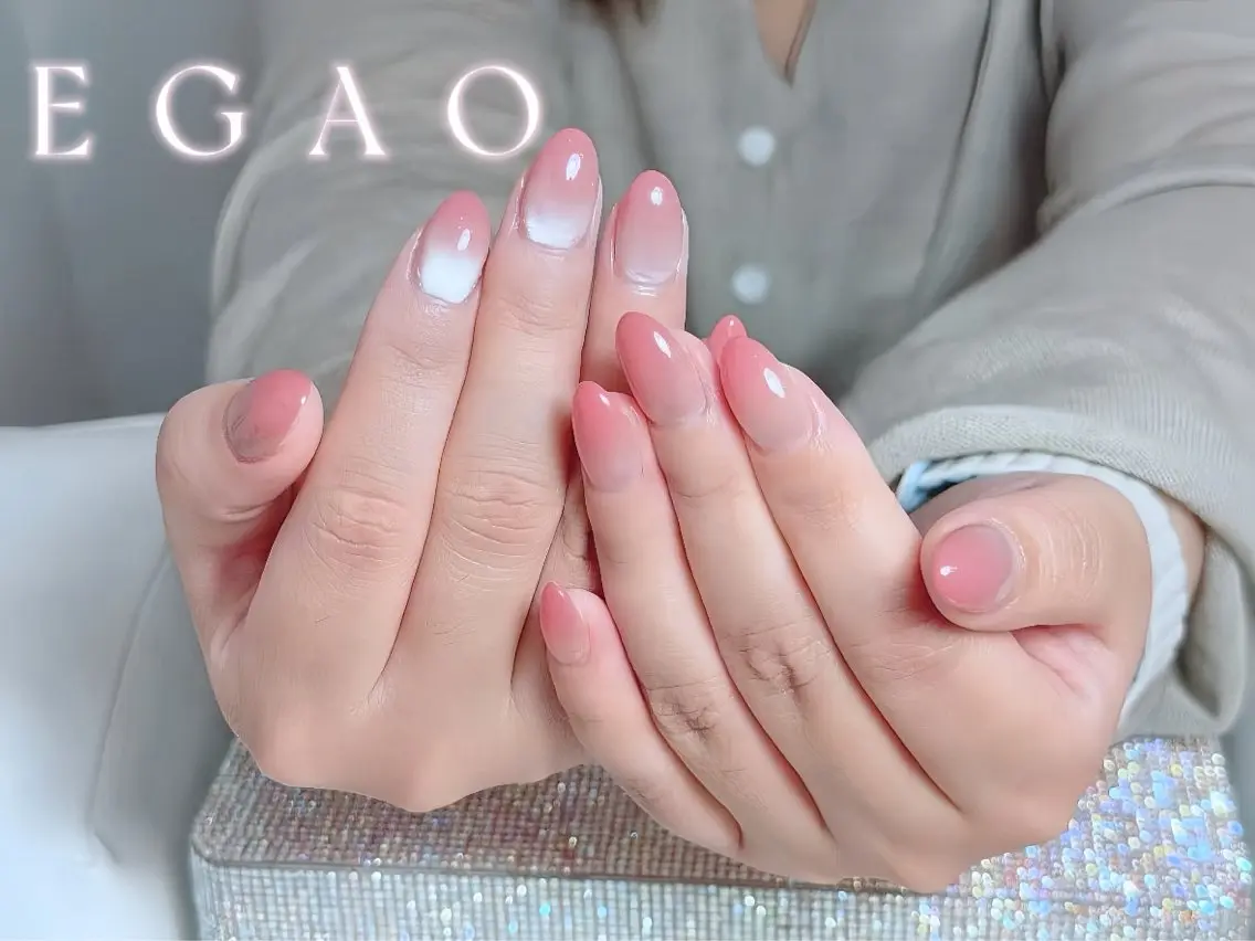 ネイル 長さ出し ジェルネイル グラデーション 韓国ネイル マグネットネイル EGAO NAIL 錦糸町店のネイルデザイン