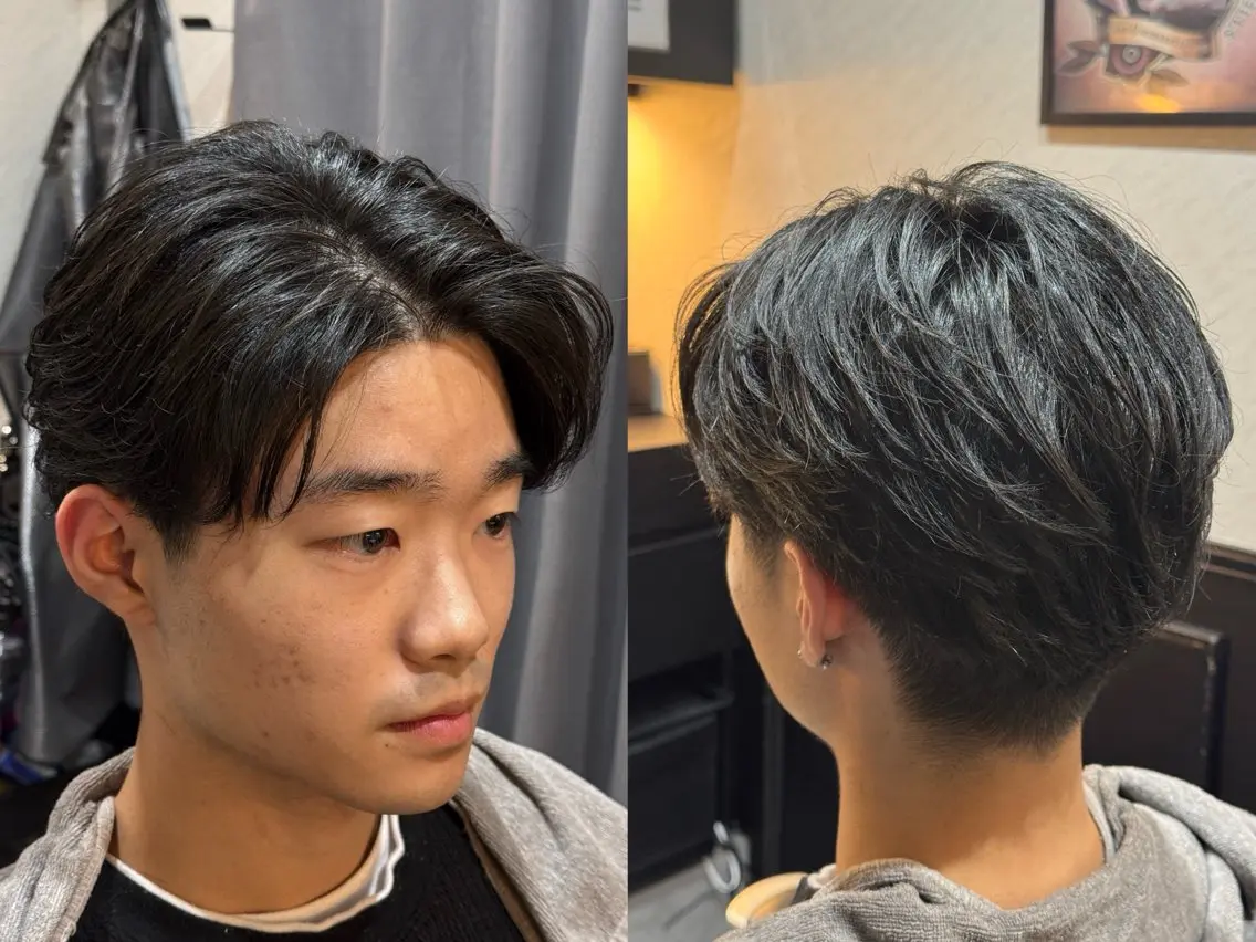 ミディアム カット パーマ 有田 光輝のヘアスタイル