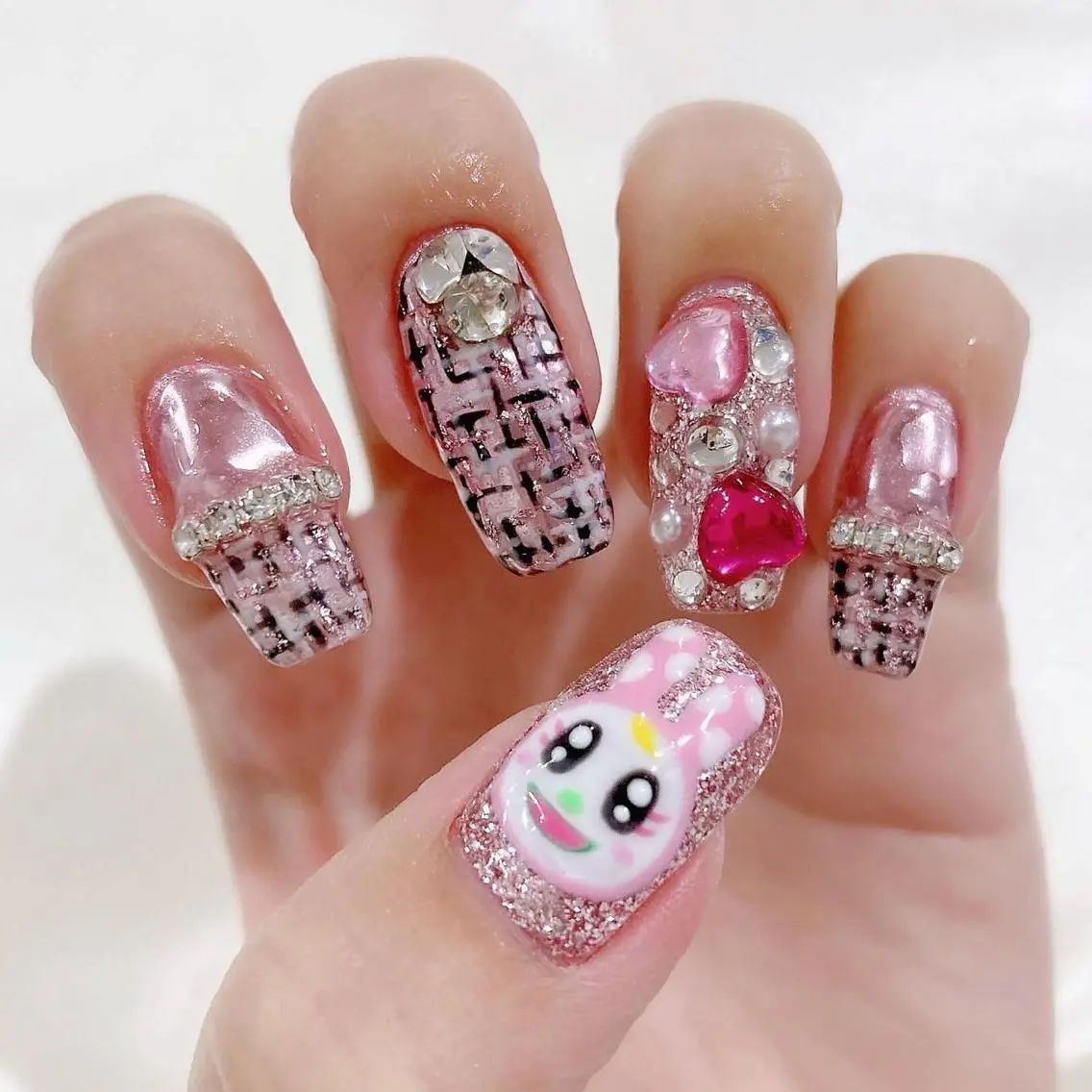 ネイル ジェルネイル ハート キラキラネイル パラジェル ピンク Salon Ｋのネイルデザイン