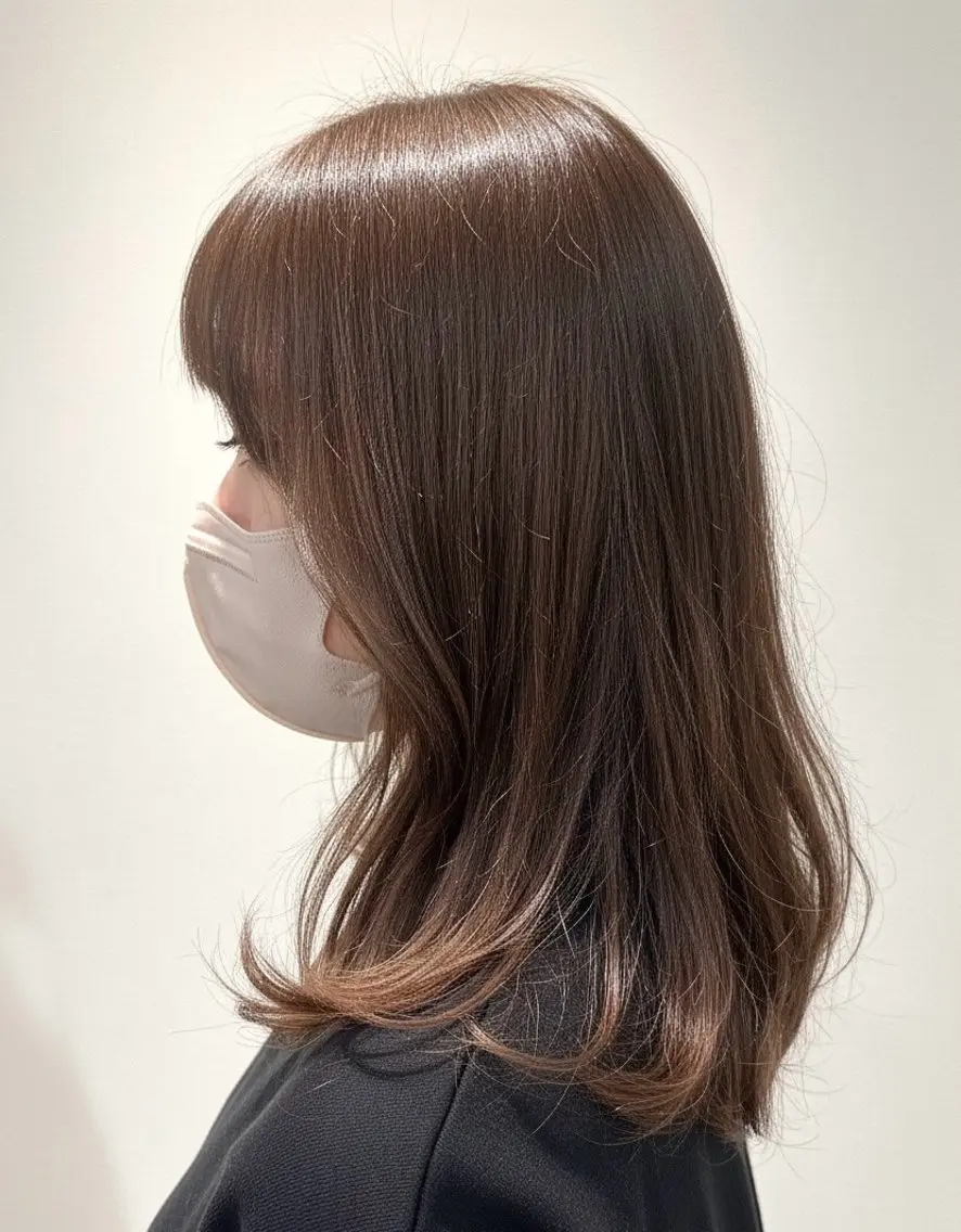 ミディアム ヘアカラー トリートメント 韓国風パーマ❁ fu-ka❁艶カラーのヘアスタイル