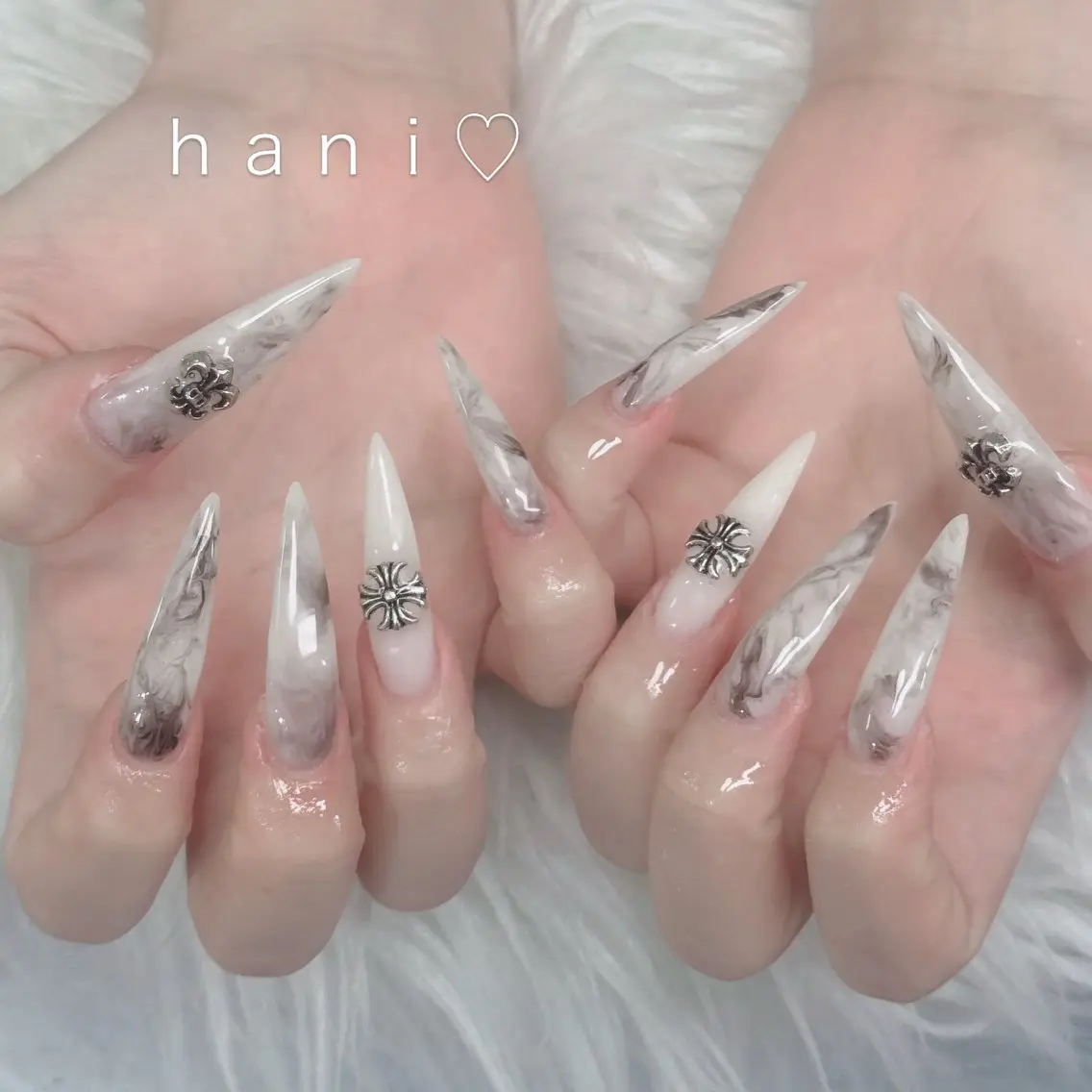 ネイル フットネイル フレンチネイル グラデーション 韓国ネイル ロングネイル ハンドネイル Hani Nail Salonのネイルデザイン