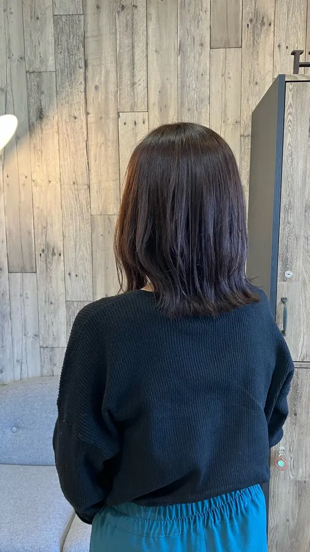 ミディアム カラー ヘアカラー 藤田 七海のヘアスタイル