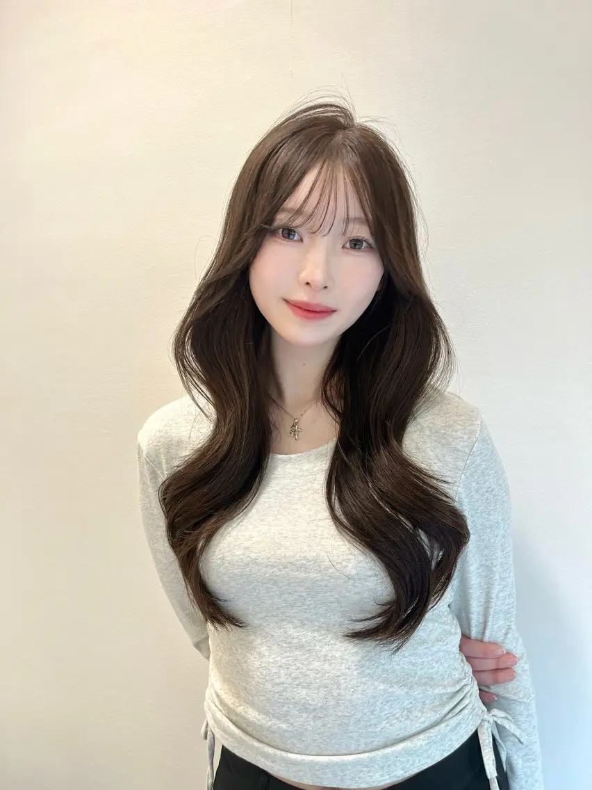 ロング カット ヘアカラー ヘアセット 🤍韓国ヘア特化 🤍力丸🤍のヘアスタイル