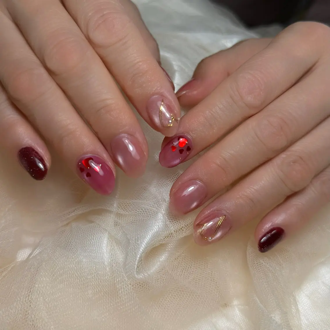 ネイル 持ち込み バレンタイン nailist RIEのネイルデザイン