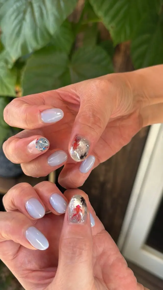 ネイル フラッシュネイル フラッシュマグ フットネイル フレンチネイル 韓国ネイル ハンドネイル SAKU nail 作島茜のネイルデザイン