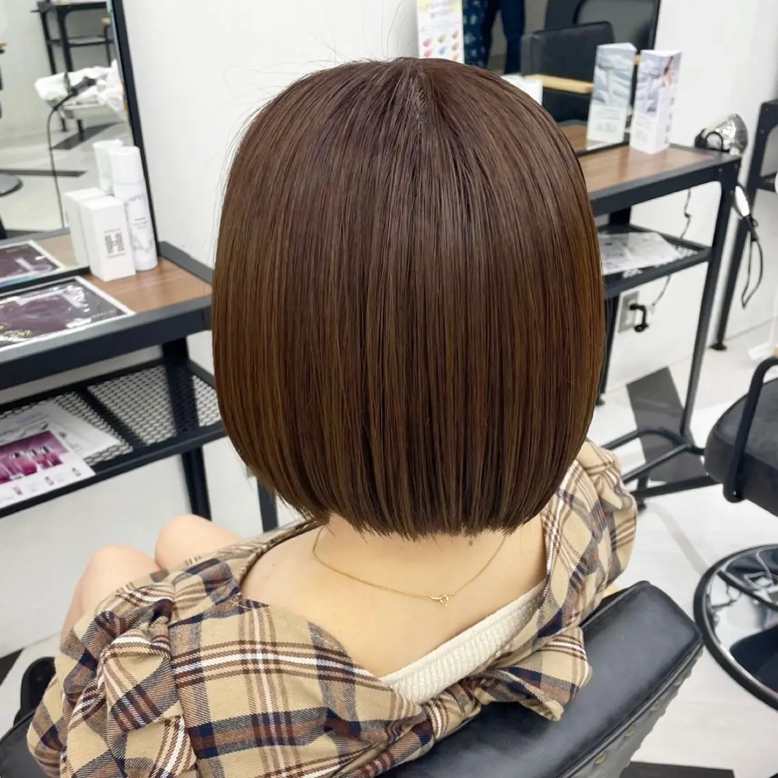 ミディアム カラー パーマ ヘアアレンジ メンズ ブラウンカラー 髪質改善 トリートメント mona/ ストレートスタイル✨のヘアスタイル