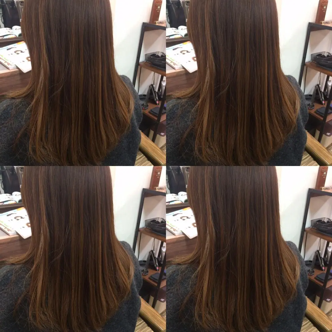 ミディアム セミロング カラー ハイライトカラー ハイライト トリートメント たまプラーザ駅 YAMATOのヘアスタイル