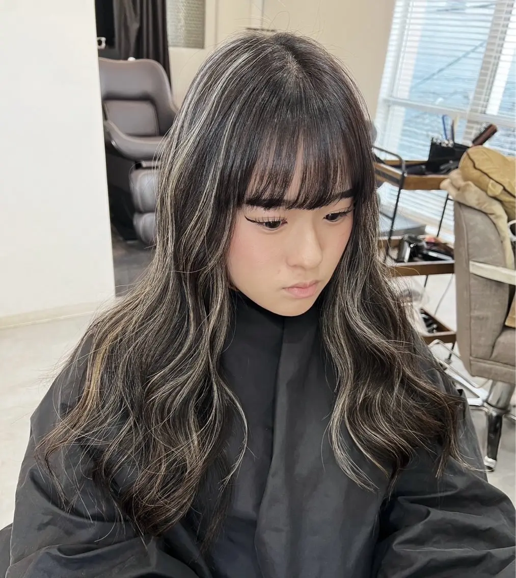 セミロング カラー ダークグレー ダークグレージュ グレージュ ハイライトカラー ハイライト 指名数No.1 /NAOYAのヘアスタイル