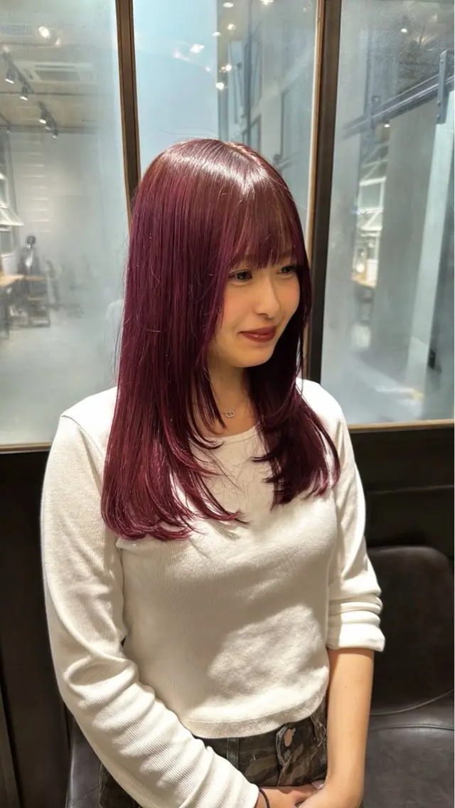 セミロング レイヤーカット カット ヘアカラー レイヤーカット /momocaのヘアスタイル