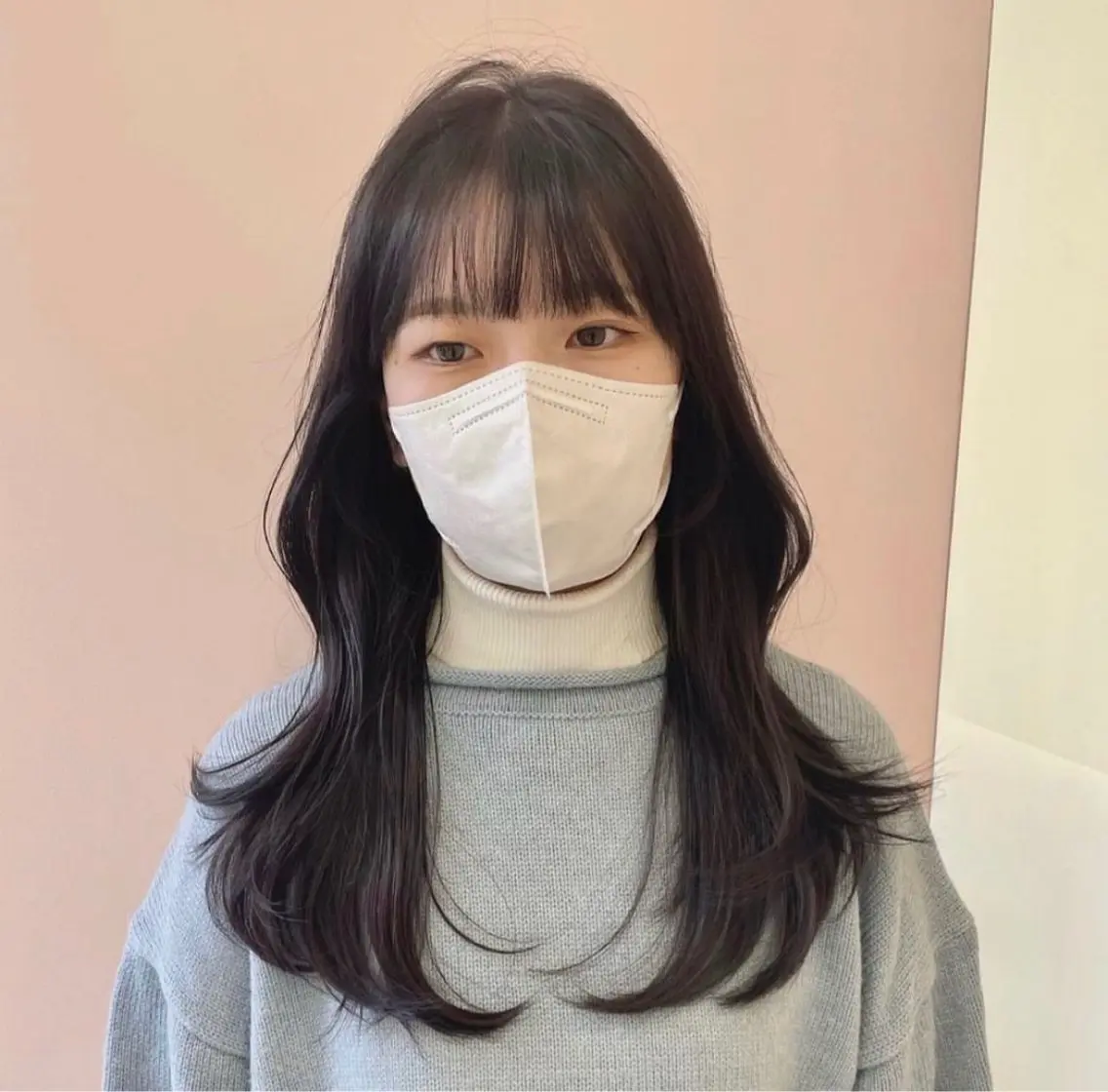 セミロング 韓国風ヘア レイヤーカット カット ヘアカラー トリートメント ❤︎︎韓国ヘア❤︎︎ 𝑺𝒉𝒊𝒉𝒐のヘアスタイル