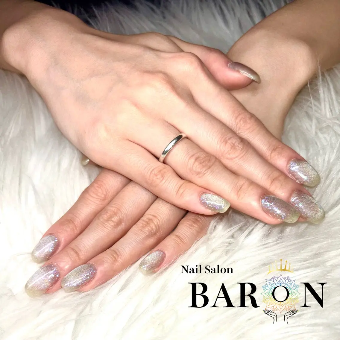 ネイル ラメ(グリッター) マグネットネイル ワンカラーネイル ♛︎BARON♛︎ MASHIROのネイルデザイン
