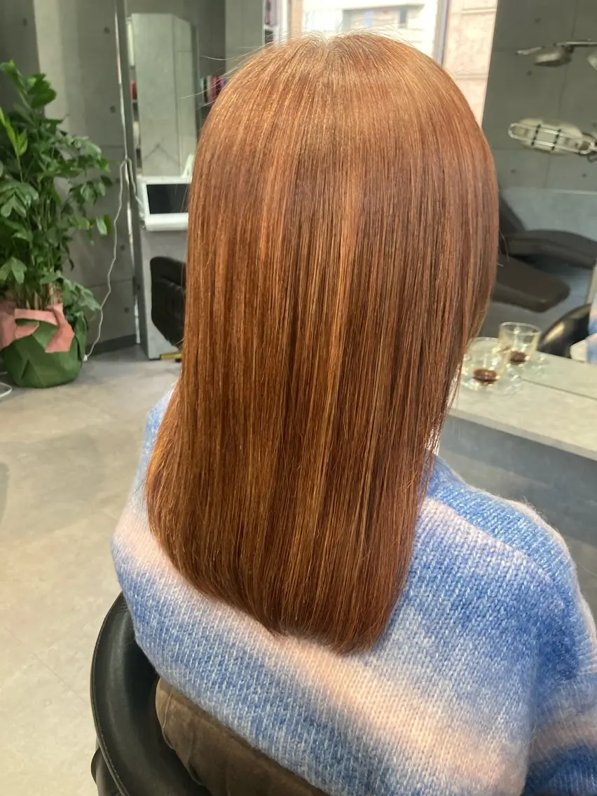 セミロング 縮毛矯正 髪質改善☺︎縮毛矯正 ふじい まりんのヘアスタイル