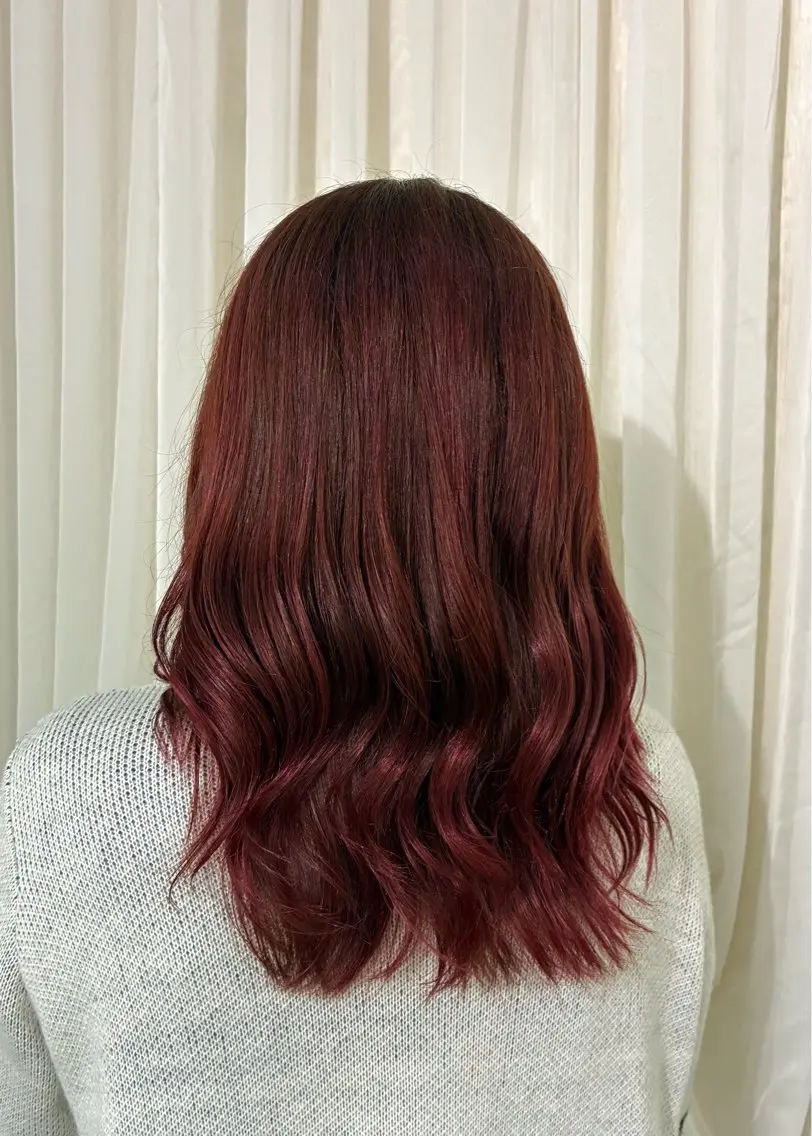 ミディアム カラー レッドカラー カット ヘアカラー ヘッドスパ 🌟小出　倫花🌟 艶カラー／カットのヘアスタイル