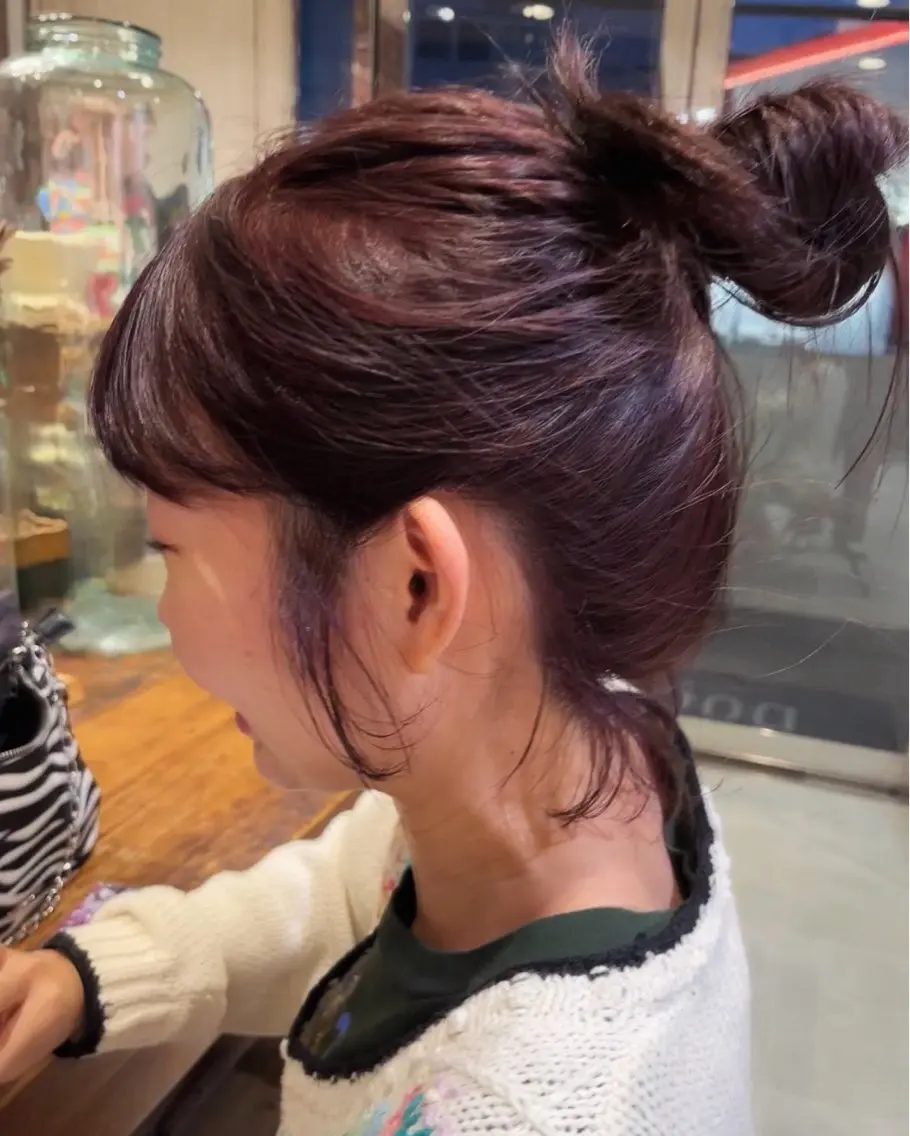 ロング カラー ブリーチ カシス ダブルカラー ブリーチなしカラー カット ヘアカラー トリートメント Vicky ブリーチ メンズカジュアルのヘアスタイル