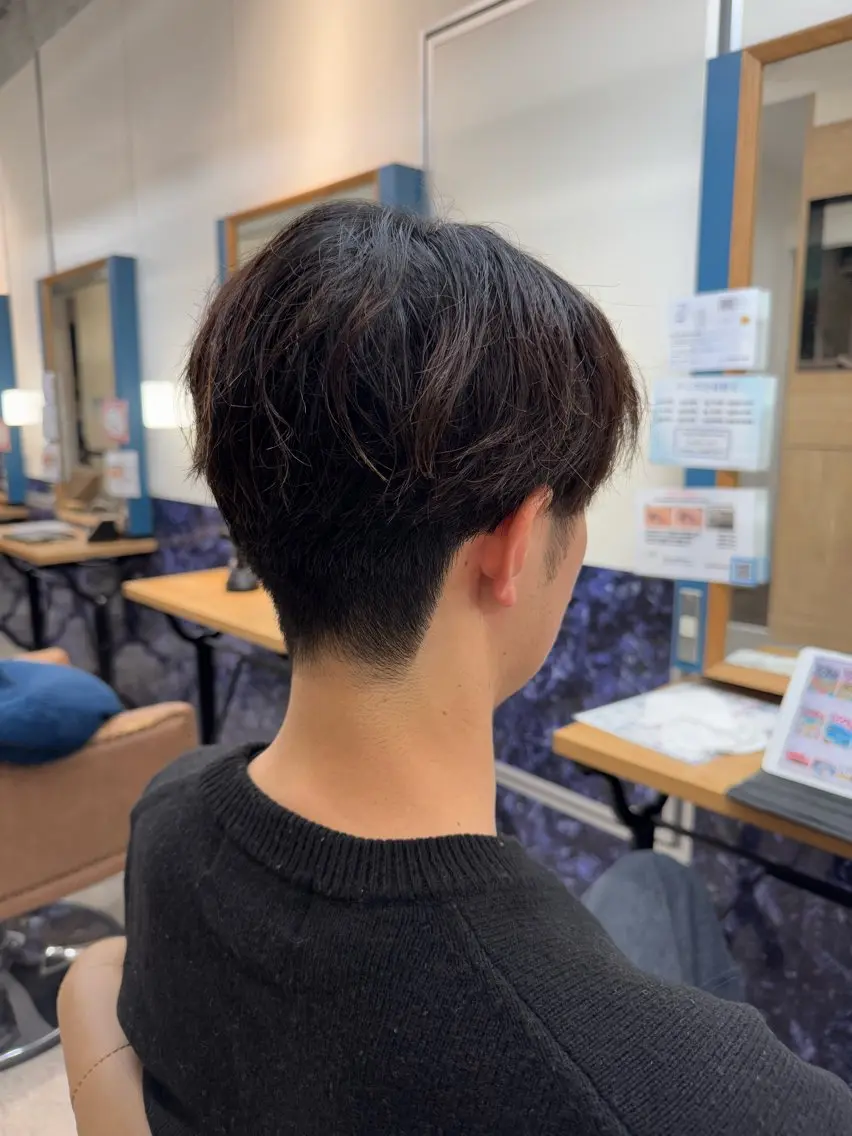 メンズ マッシュ 刈り上げ カット 🍒透明感カラー/ 艶カラー/さくら🍒のヘアスタイル