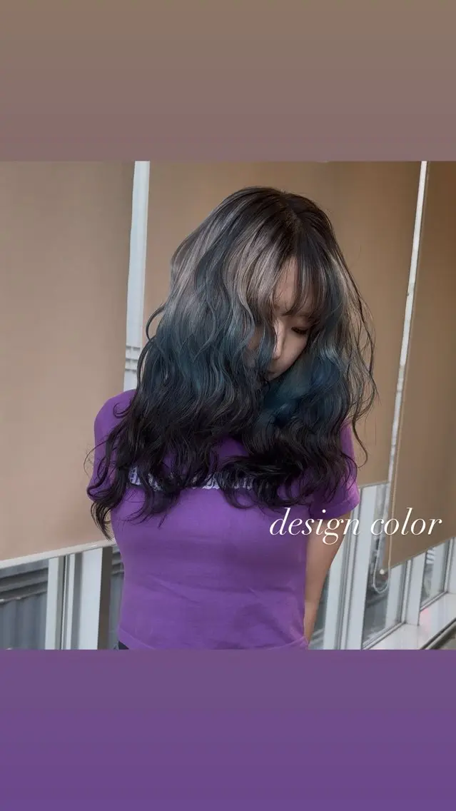 セミロング カラー カット ヘアカラー トリートメント ヘアセット 💜ハイトーン💛 マジカルかいちゃんのヘアスタイル
