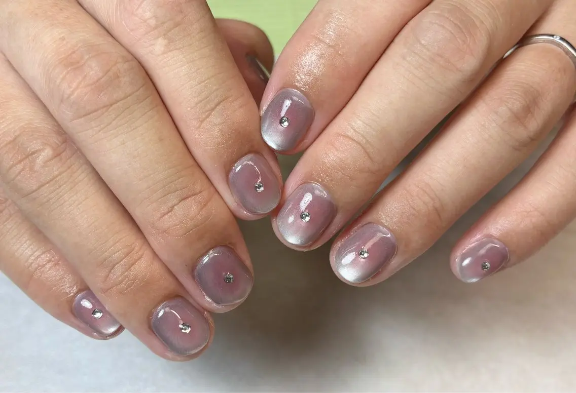 ネイル チークネイル オレンジ kotorika♡ 小岩のネイルデザイン