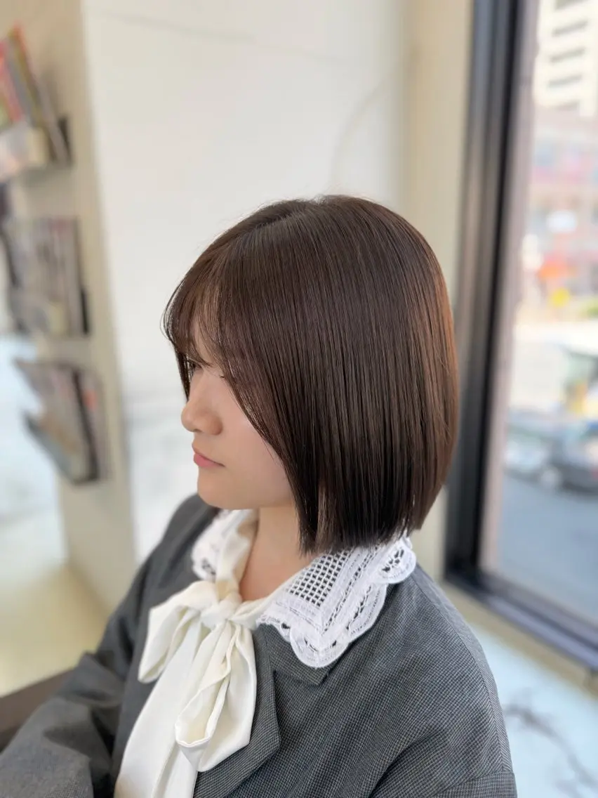 ショート カット 縮毛矯正 新井優馬|縮毛矯正/ 地毛風ストレートのヘアスタイル