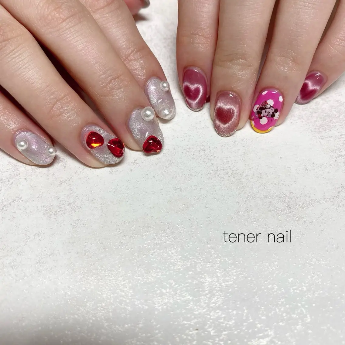 ネイル ハート ハンドネイル テネルネイル tener nailのネイルデザイン
