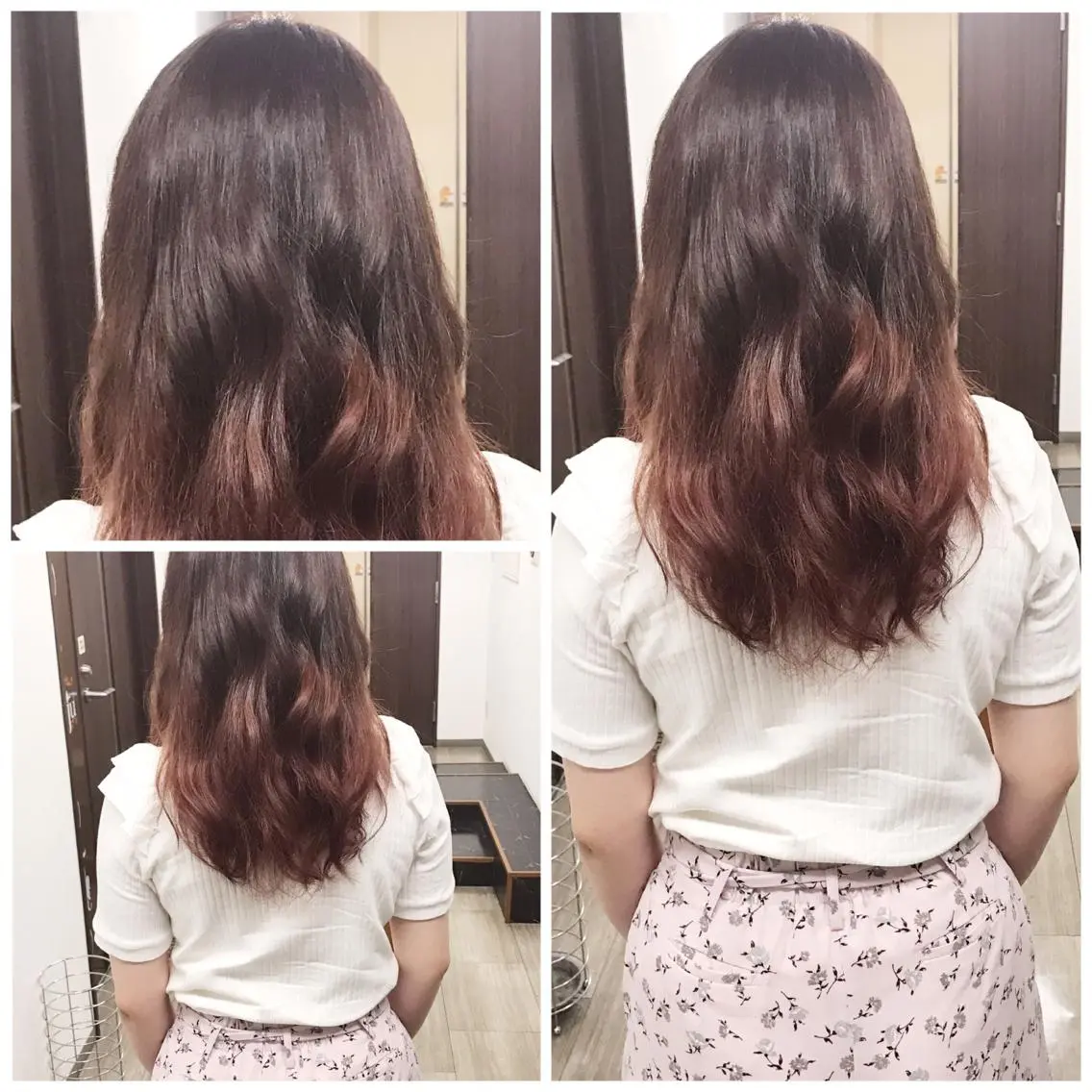 セミロング カラー グラデーションカラー レッドカラー バイオレットカラー ヤナ マネージャーのヘアスタイル