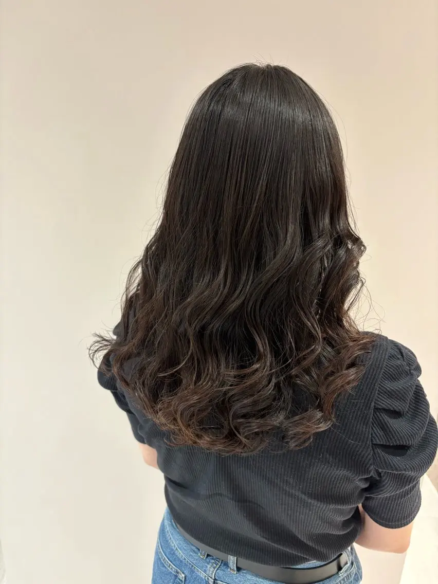 ロング コテ巻き風パーマ カンノケンタのヘアスタイル