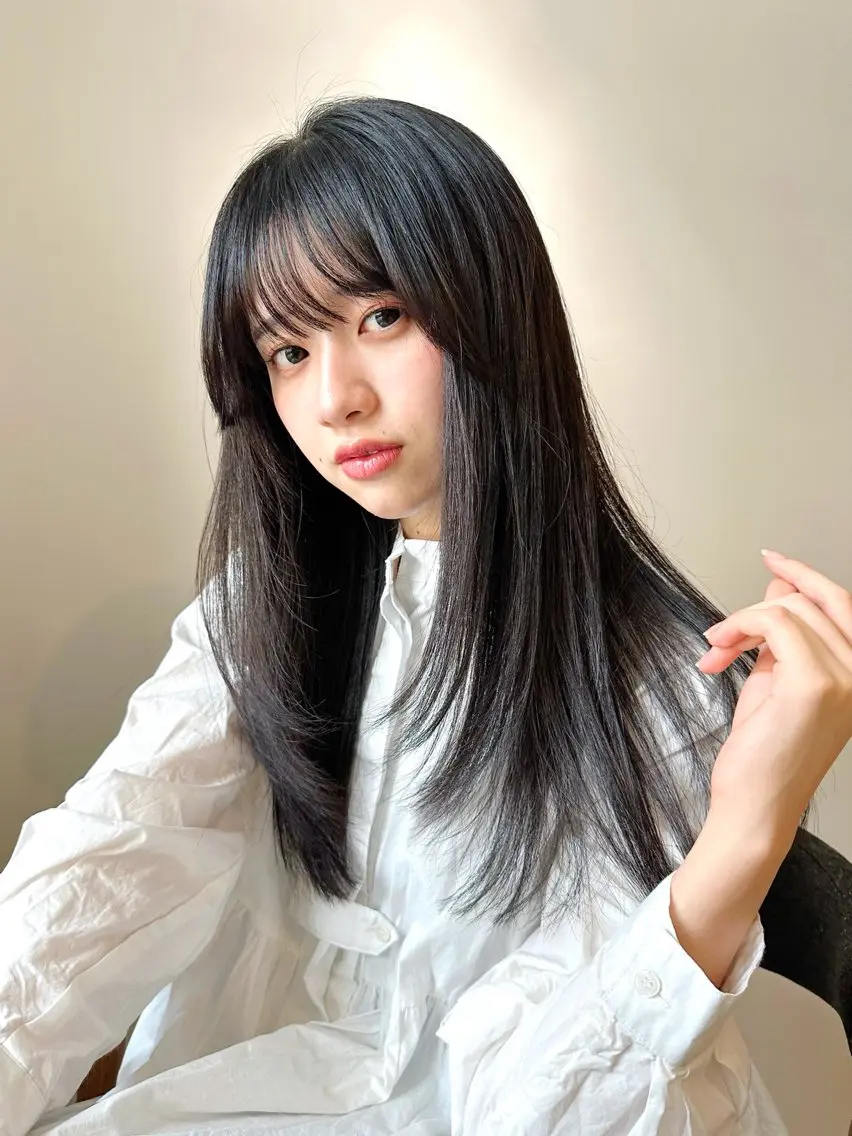 ロング カラー パーマ kazuki【顔周り ×レイヤーカット】のヘアスタイル