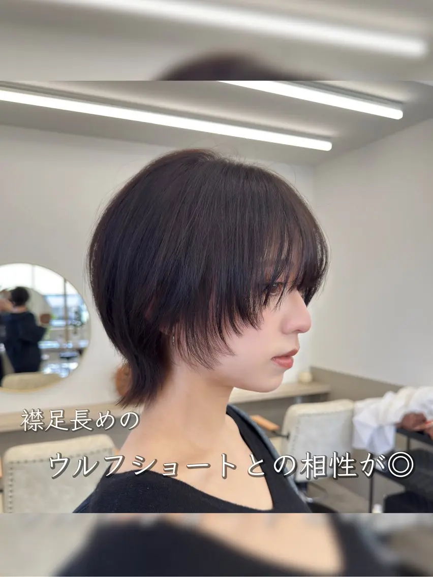 ショート 顔まわりレイヤー 顔周りカット レイヤーカット ショートヘア ウルフカット 似合わせカット/ /美髪矯正/大田空のヘアスタイル