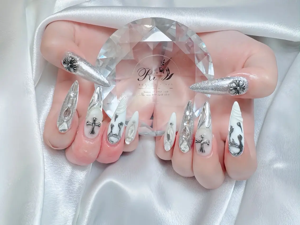 ネイル クリアネイル ドット フットネイル ジェルネイル グリーン ハンドネイル Rin Nail 新大久保店のネイルデザイン