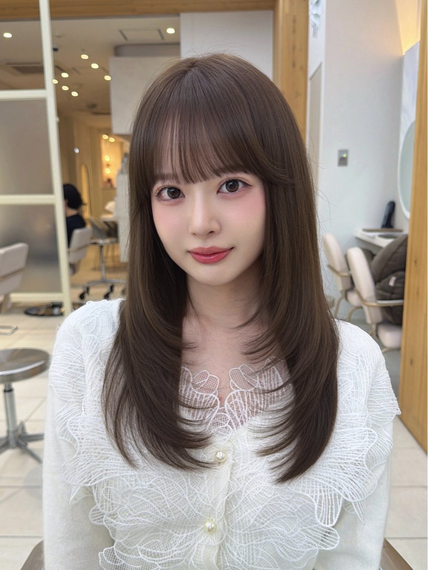 セミロング カット ヘアカラー トリートメント 顔周り/レイヤー/ 前髪/TAKUのヘアスタイル