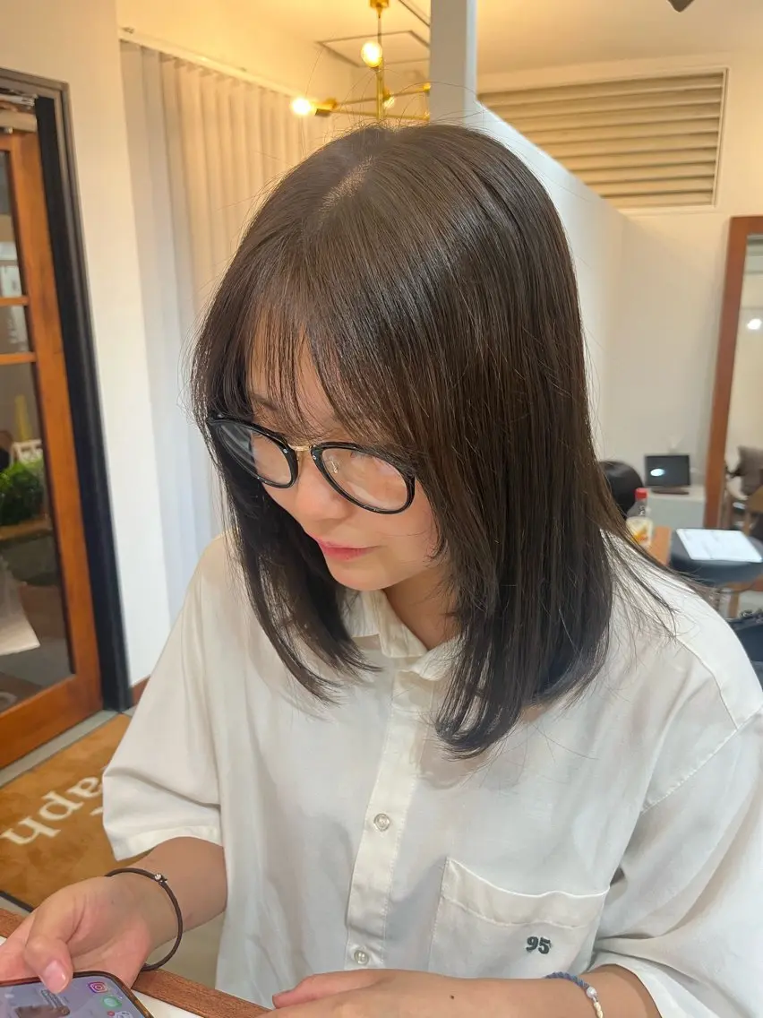 ミディアム カラー ヘアカラー 🪼AYUKA🍄 モデルさん大募集‼️のヘアスタイル