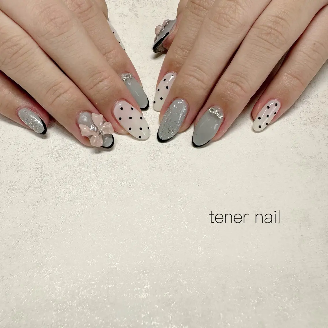 ネイル ドット ピンク ハンドネイル テネルネイル tener nailのネイルデザイン