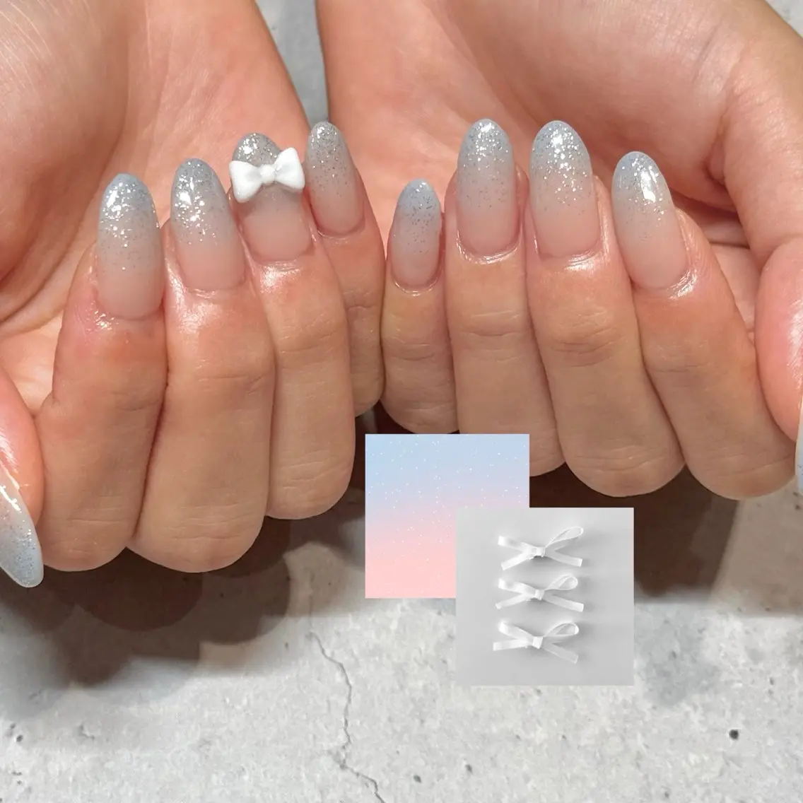 ネイル リボン ハンドネイル chika .のネイルデザイン