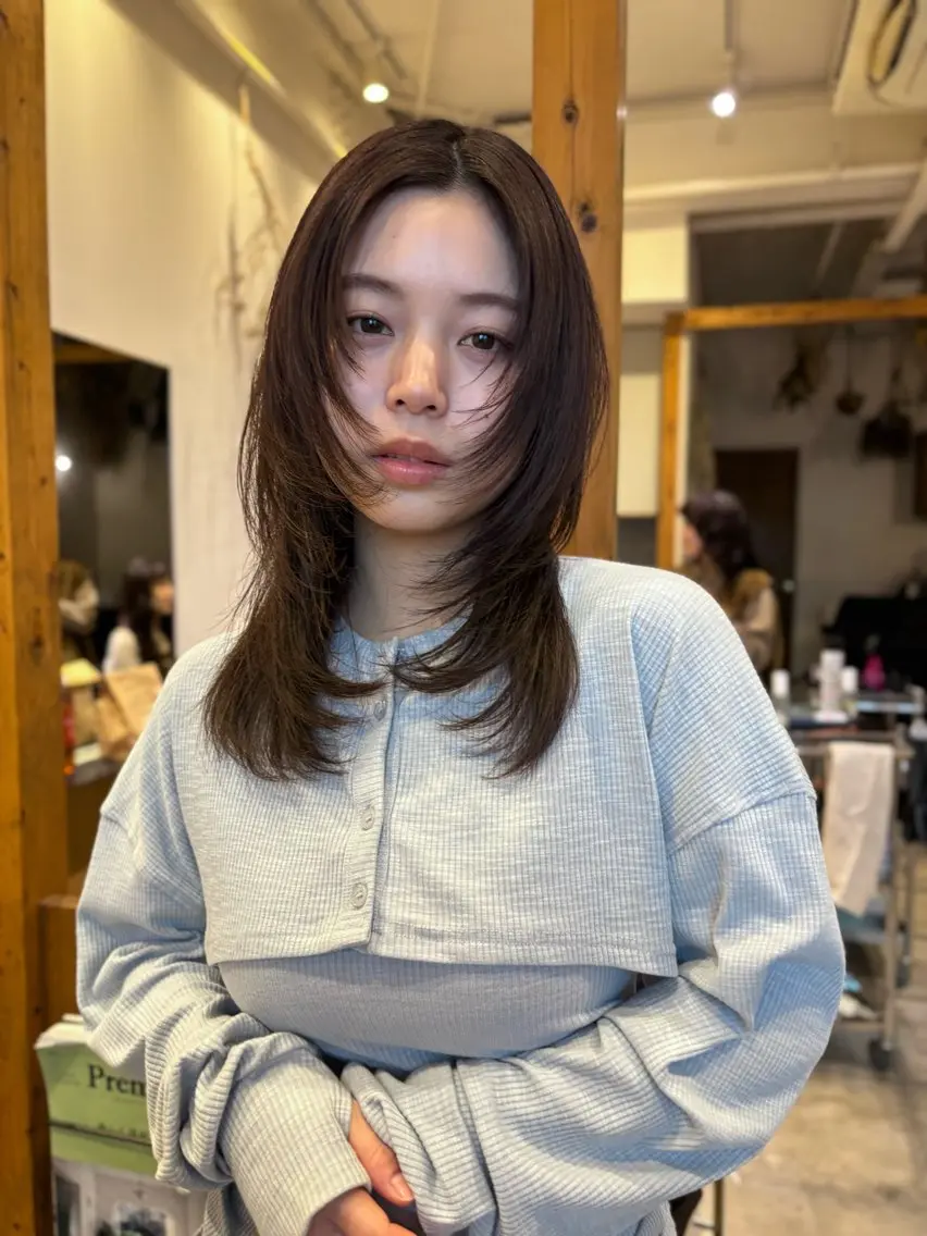 ミディアム カラー カット ヘアカラー トリートメント ENIF ヤマグチアツコのヘアスタイル