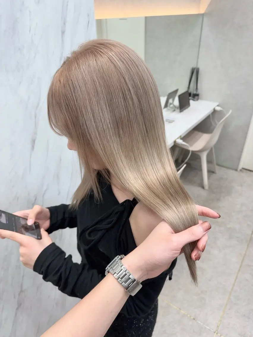 セミロング カラー ヘアアレンジ ヘアカラー トリートメント 天神/ブリーチ/ ブリーチなしカラーのヘアスタイル