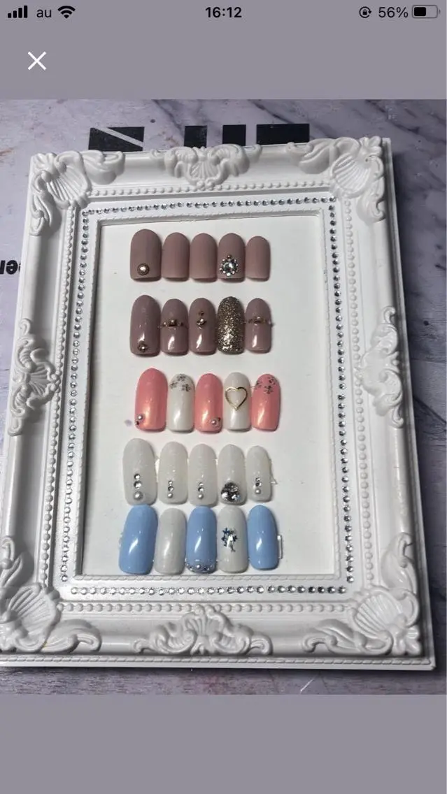 ハンドネイル💅定額シンプルコースオフ込み🌈カラー2色か3色❣️甘皮処理＋ドライケアの写真