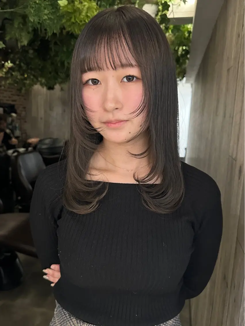 セミロング カット ヘアカラー 艶カラー/フェイス レイヤー/たむのヘアスタイル