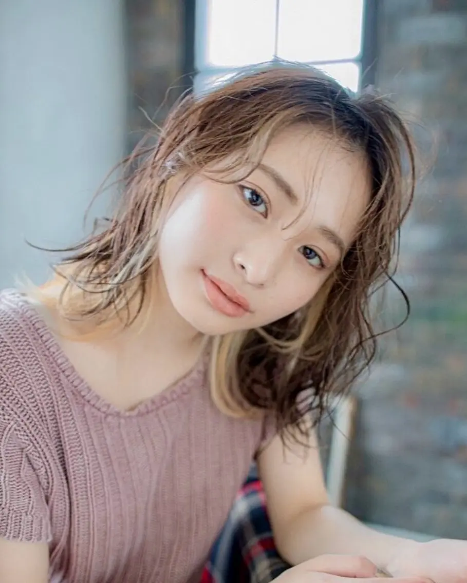 ミディアム カラー パーマ 松島祐介【店長/ トップディレクター】のヘアスタイル