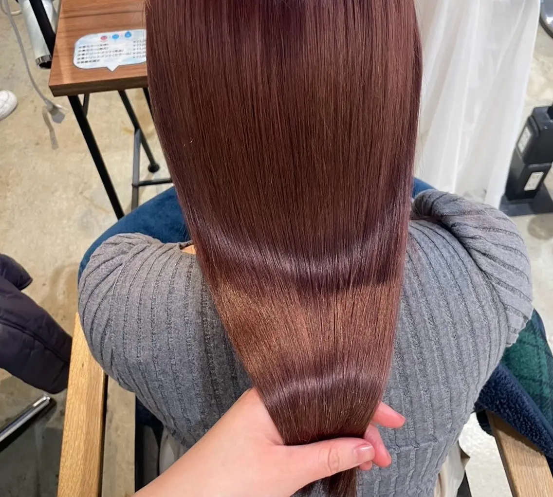 ロング ヘアカラー トリートメント 暖色カラー🌺／ 髪質改善🌿／ゆうかのヘアスタイル