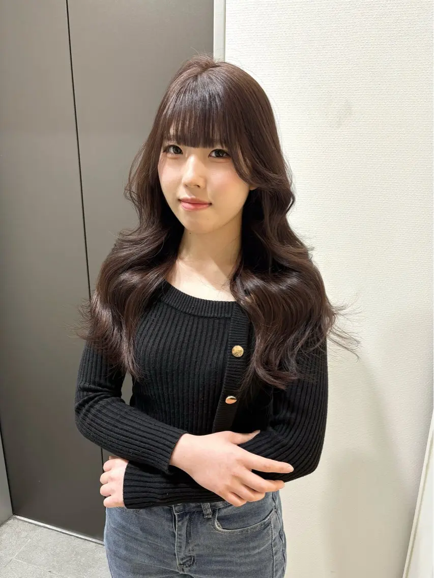 ロング カラー レイヤーカット カット トリートメント MEI🎀つやカラー 🎀レイヤー🎀渋谷のヘアスタイル