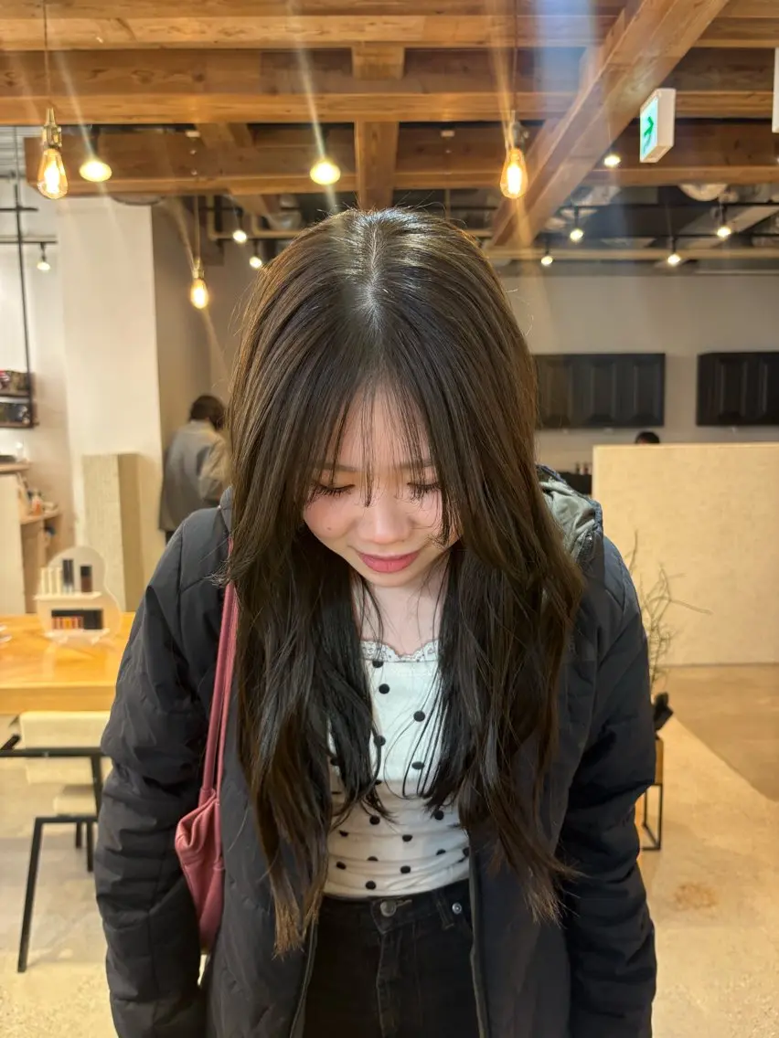 セミロング カラー ベージュカラー オリーブベージュ ヘアカラー 無料カットモデル募集 暖色カラー🎀のヘアスタイル
